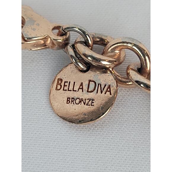 Vintage Bella Diva 18kt Rose Gold Plated Bronze Roman Coin Charm Bracelet - Picture 4 of 7